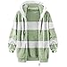 Oversized Fuzzy Fleece Jackets For Women Fashion 2023 Color Block Faux Fur Cardigan Coat Shaggy Warm Winter Outerwear fleece jacket women Green 3X