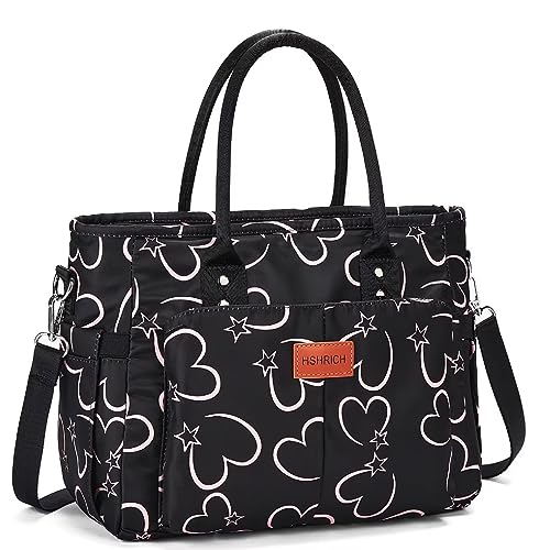 Lunch Bag for Women, Insulated Lunch Box for Work, Large Leakproof Cooler Purse with Side Pockets & Removable Shoulder Strap Women's Lunch Tote Bag for Picnic Work Beach Cute Lunch Bags (Heart)