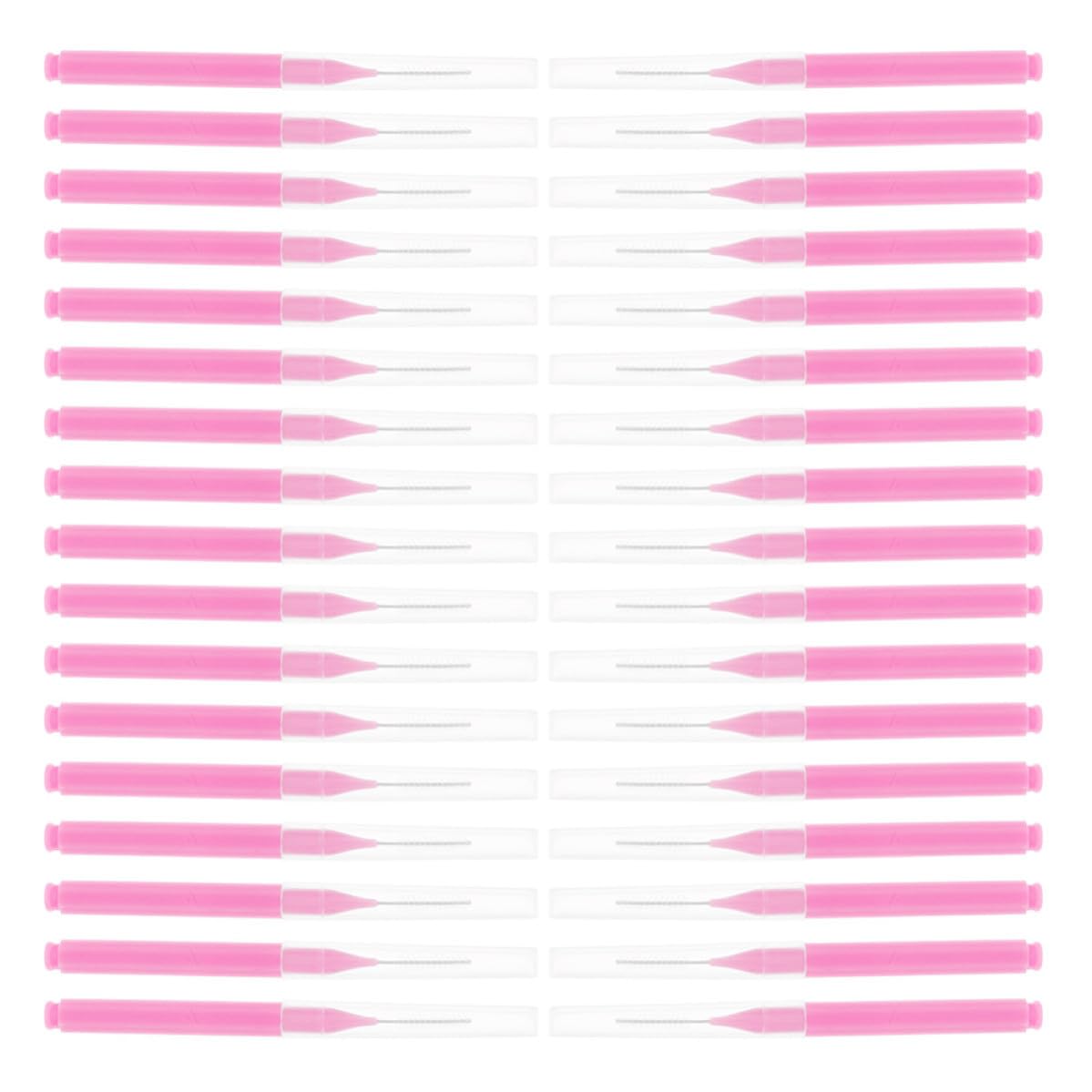 Uonlytech Spazzolini per Pulizia Profonda Denti e Gengive Interdentali 200 Pezzi Rosa Manico Ergonomico in Pp e Acciaio Inossidabile per Uso Domestico e Ufficio