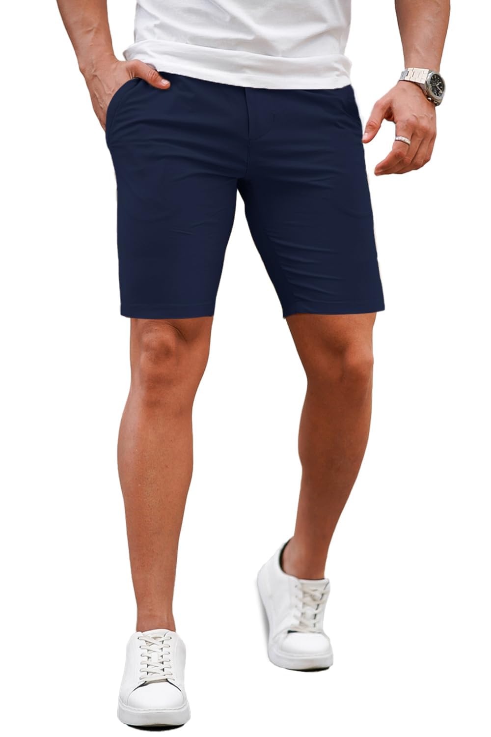 GINGTTO Pantaloni Corti Uomo Slim Fit Elasticizzati Pantaloncini Chino Estivi Short Stretch Calzoncini