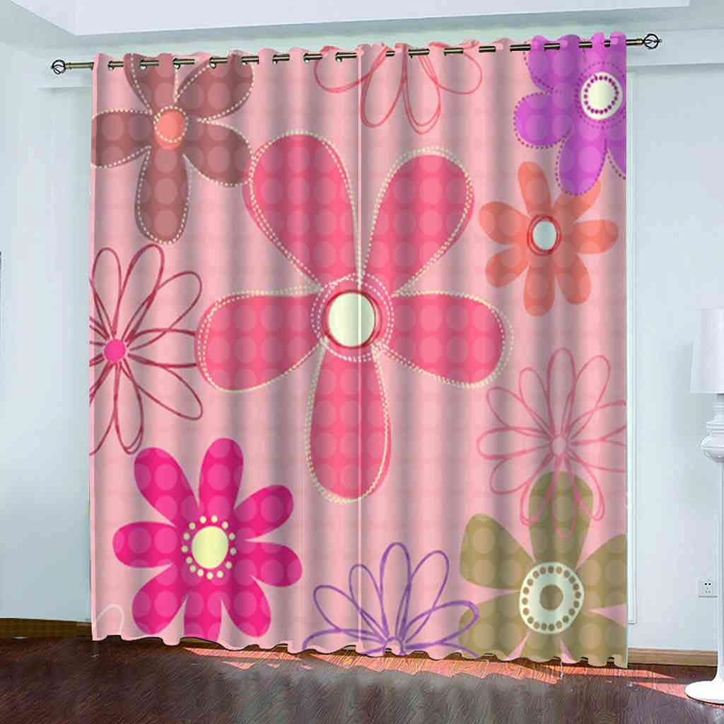 Rideau occultant rouge fleurs 3D lot de 2 isolant 264x242 cm pour grand salon