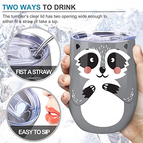 NymphFable 12oz Mapache Taza Termica Cafe para Llevar Taza Termo Acero Inoxidable Taza Personalizada - Imagen 5