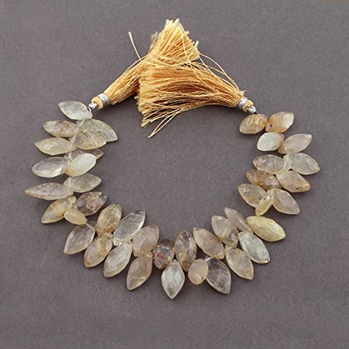 Golden Rutile Faceted Briolettes perles quartz pour la création de bijoux précieux LKBEADS SB3823