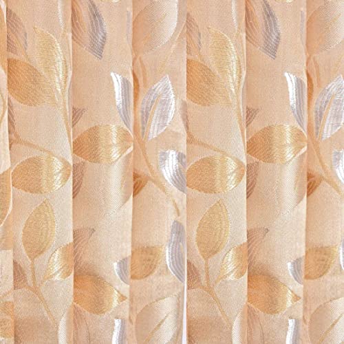 Image of Purav Light Jacquard Curtains Set of 3 Piece 5 Feet Long for Window & Living /Bedroom, Room Darkening Jute Polyester Weaved Parda, 3PC (Window - 5 Feet,Cream)