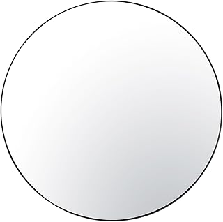 Round Wall Mirror In Industrial Style-50 Inches Wide-Black Finish Varalu...