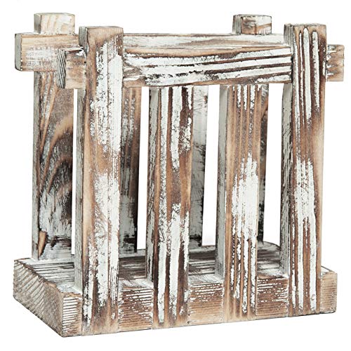 COYMOS Rustic Napkin Holder for Tables Torched Wood Napkin Dispenser for Home Upright Paper Napkin Storage for Kitchen Table, Restaurants, Gifts, Nature Vintage Farmhouse Decor