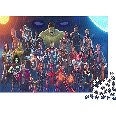 Marvel Comics Avengers Jigsaw Puzzles 500 Pieces Marvel Comics Avengers Puzzle Jigsaw Puzzles for Adults And Children 100% Recycled Family Fun Jigsaws 500pcs (52x38cm) Cover