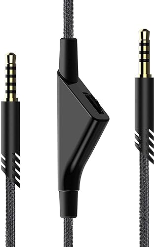 Miniatura 8 de LecLooc Cable de repuesto para cable Astro A40, cable trenzado de auriculares A10, cable de control de volumen de 6.5 pies6.6 ft compatible con