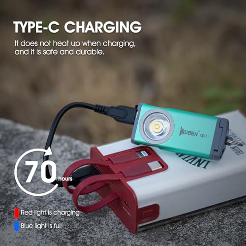 WUBEN G2 Keychain Flashlight 175° Wide Beam, Magnetic Keyring Torch High Lumens - Image 3