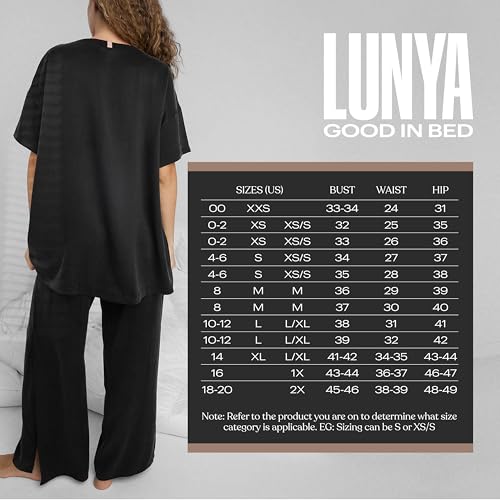 Image of Lunya Washable Silk Tee Pant Set for Women - Oversized Top with Pocket and Pull On Pants
