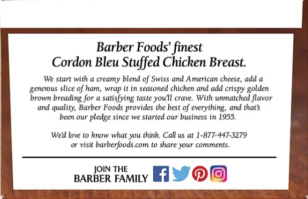 Miniatura 3 de Salutem Vita - Pechuga de pollo deshuesada empanada de barbero, Cordon Bleu, 6 unidades - Paquete de 2