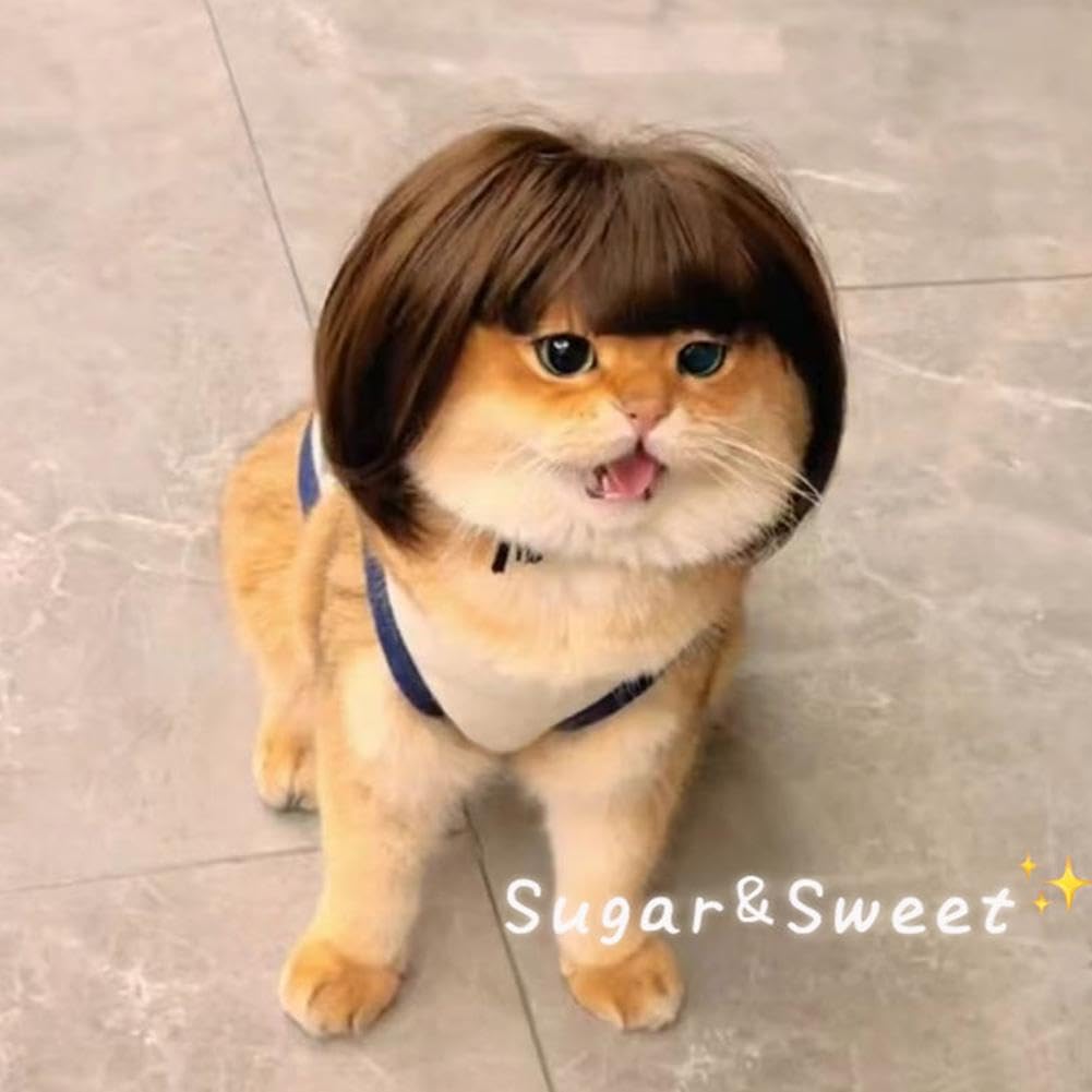 Amazon | 猫 かつら ペットウィッグ コスプレ かわいい 面白いペット