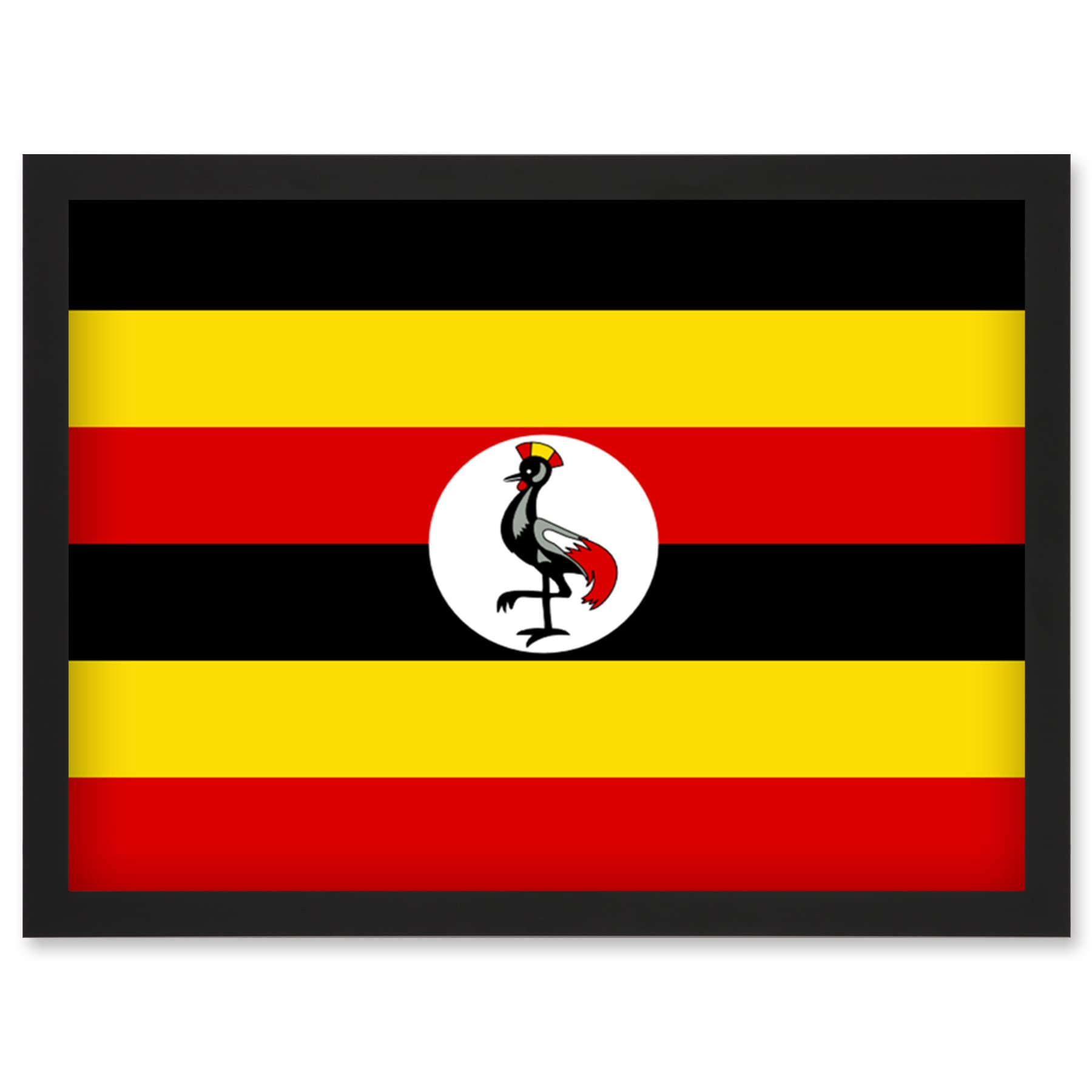 Artery8 Uganda National Flag Vexillology World Flags Country Region Poster Wall Art PrintA4 Size from B&Q