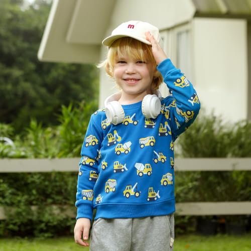 Image of GFQLONG Toddler Boy Sweatshirt 2T 3T 4T 5T Long Sleeve Shirts Boys Sweater | Cotton Dinosaur Cartoon Pullover Crewneck Sweatshirt,Toddler Boy Sweaters Tops,Kids Fall Winter Clothes