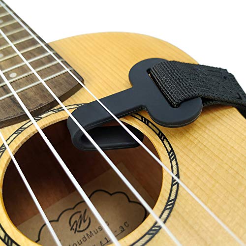 Image of CLOUDMUSIC Ukulele Strap Clip On No Drill J Hook For Soprano Concert Tenor Baritone With Hawaiian Colorful Floral Pattern (Red Roses)
