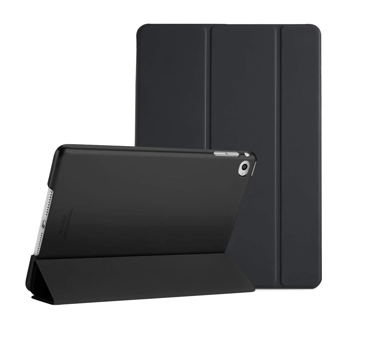 NTECH Smart Case For iPad Air 1 (2013 Release), Ultra Slim Lightweight Stand Protective Case Shell With Translucent Frosted Back Cover For iPad Air 1 (A1474/A1475/A1476) - Black