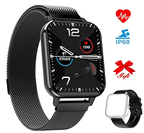 jpantech Smartwatch 1.78 Orologio Fitness Tracker collegato con GPS, IP68 Activity Tracker Impermeabile con Cardiofrequenzimetro, Monitor per la Pressione del Sangue Monitor del Sonno per Uomo Donna