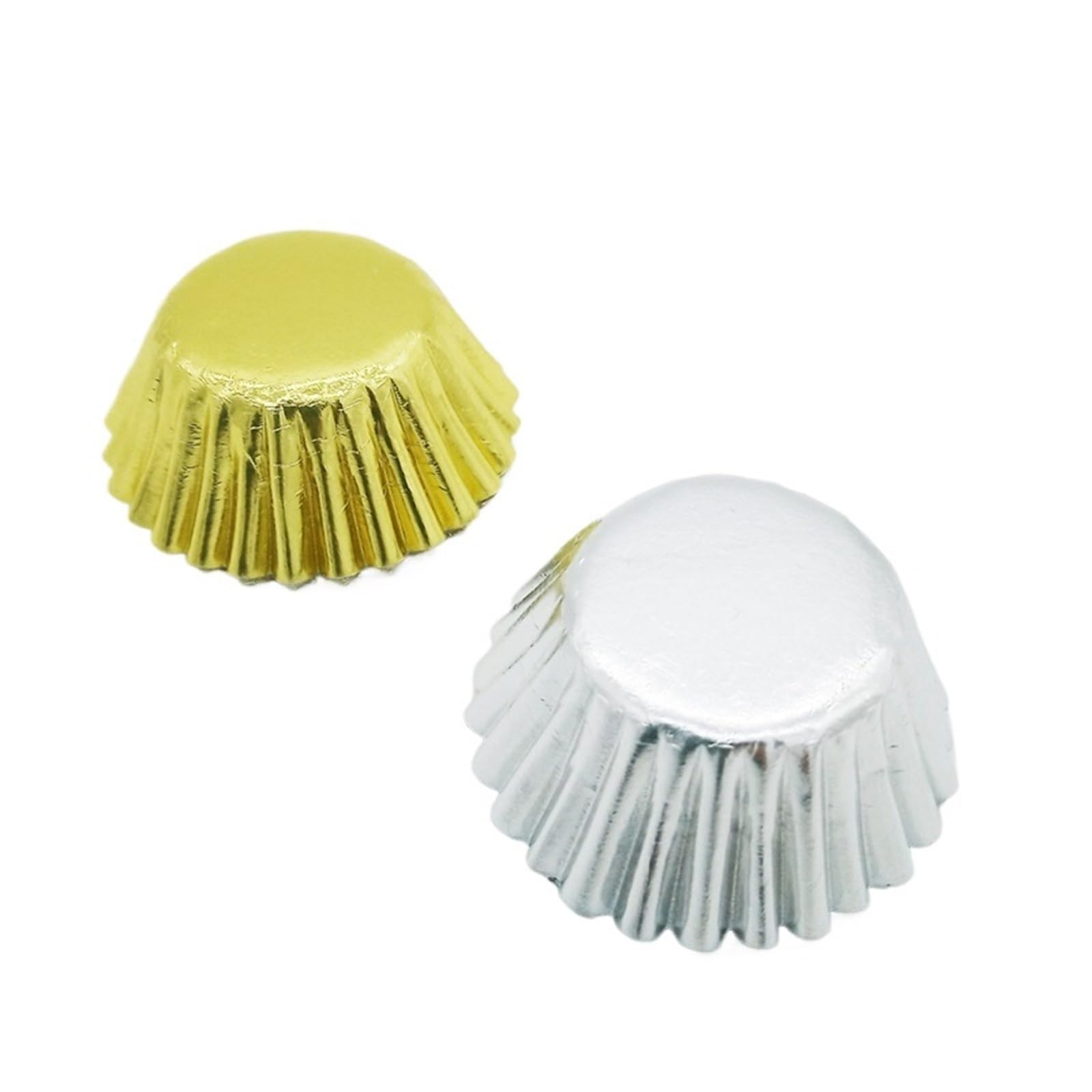 Moldes para hornear 1000 piezas de 2,5 cm Mini moldes for cupcakes papel dorado y plateado, capacillos for muffins, for pasteles repostería(Gold)
