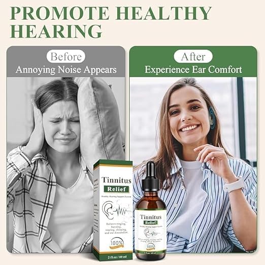 Image of Tinnitus Relief Ear Drops 60ml | Natural Oil for Ringing, Buzzing & Ear Noise | Gentle Formula for Ear Comfort & Hearing Support | Improves Clarity (1)