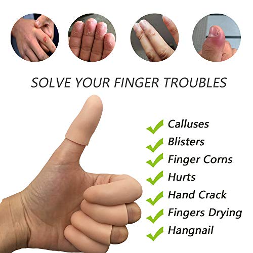 Gel Finger Protectors Finger Caps Silicone Fingertips Protection - Finger Cots Great for Trigger Finger, Finger Arthritis, Finger Cracking and Other Finger Pain Relief(Nude, Medium) - Image 3
