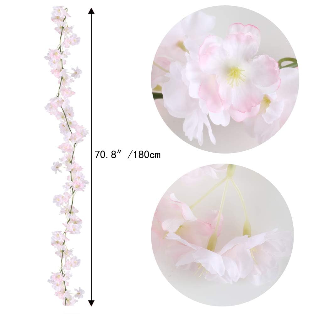 Ghirlande Fiori Ciliegio Finti - 4 Pezzi Da 1.8m, In Seta, Per Decorazioni Interno/Esterno, Matrimoni - Foto 5