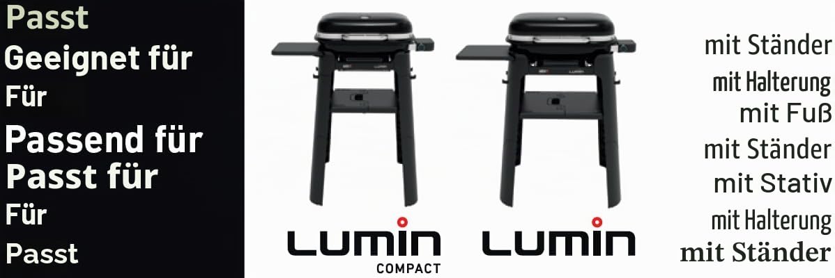 Weber Premium Grillabdeckung | Für Lumin Elektrogrill mit Stand, wasserdichtes UV-beständiges Material, strapazierfähiges Polyester mit Kordelzug
