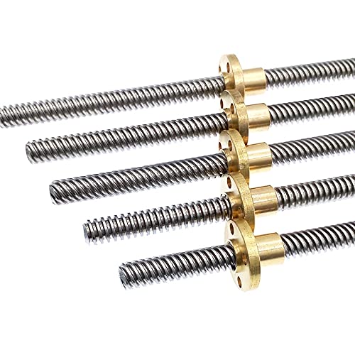 Lysee 3D Printer Parts & Accessories - Lead Screw T8 Linear Guide 3D Printers Parts Trapezoidal Screws with nut - (Color: 550mm with nut)