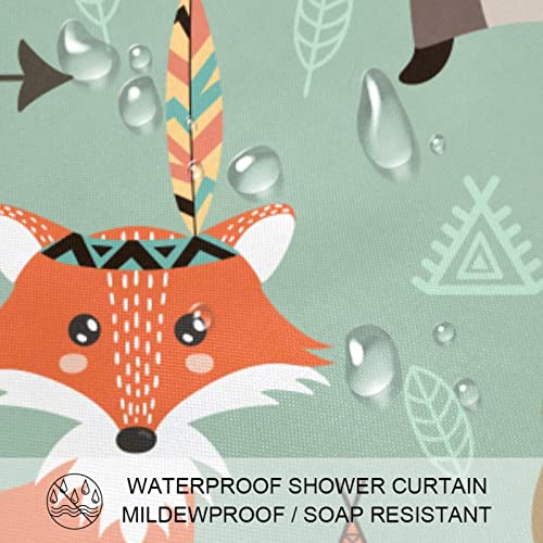 Rideau de douche imperméable renard forêt 183x183 cm rigolo - 4