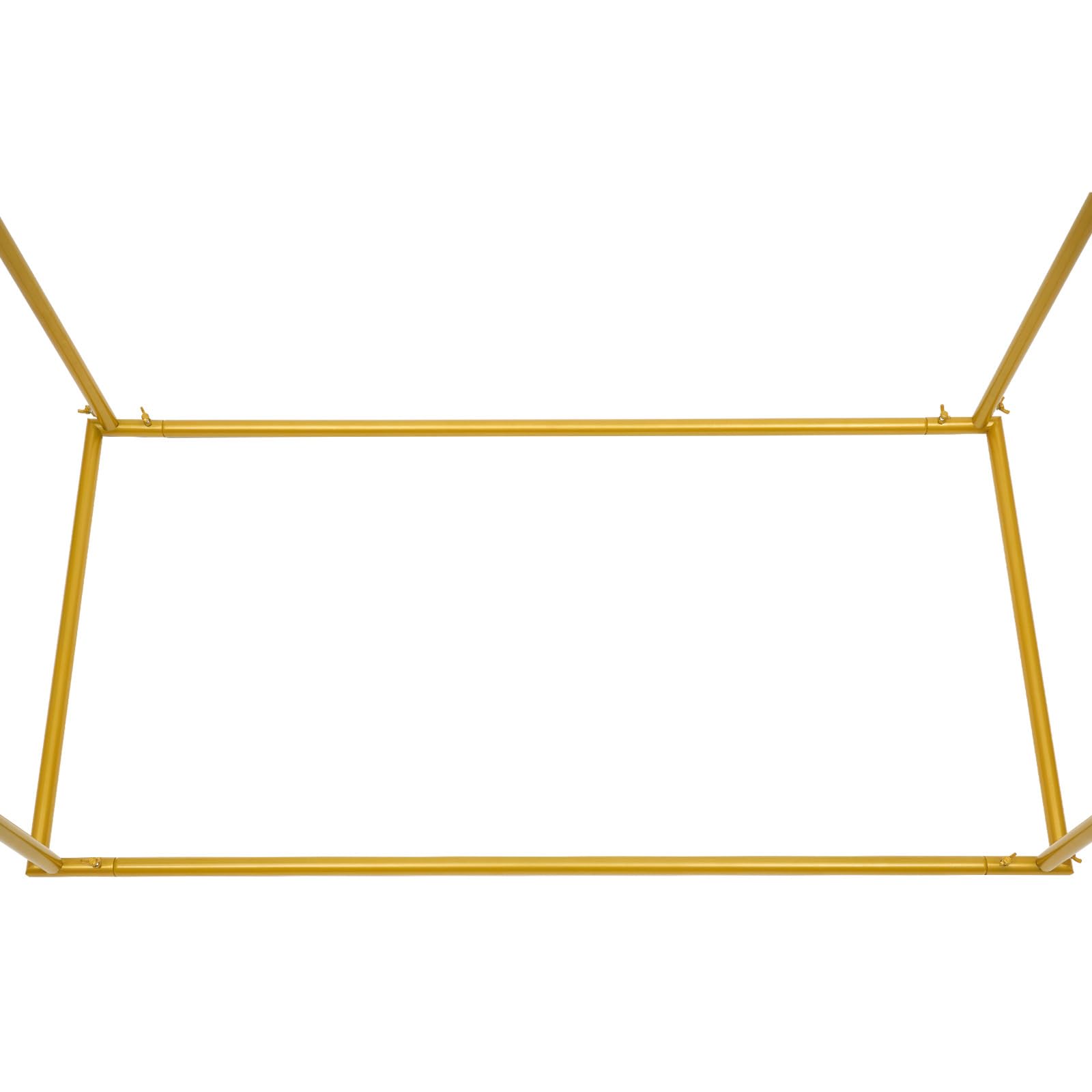 Kwadratowy złoty łuk weselny, 114 x 60 x 180 cm, metalowy łuk, stojak na tło z motywem kwiatowym, na urodziny, wesele, baby shower, wieczór panieński