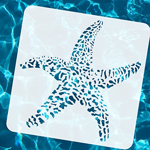 FINGERINSPIRE Starfish Pattern Stencil, 30x30cm Reusable Plastic Craft Template for Wall Wood Signs, Tiles, Canvas, Fabric - Image 2