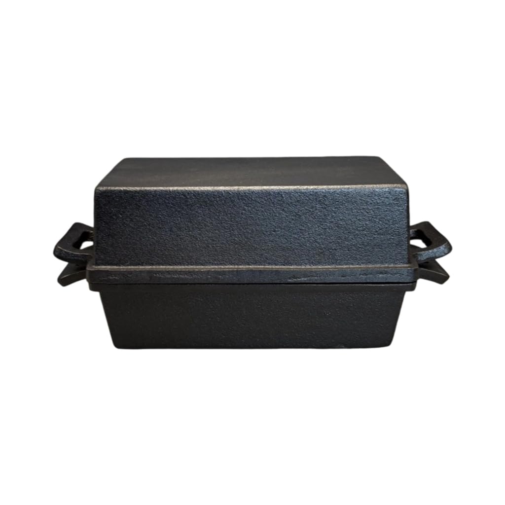 Molde de hierro fundido para pan con tapa, molde rectangular para hornear en casa