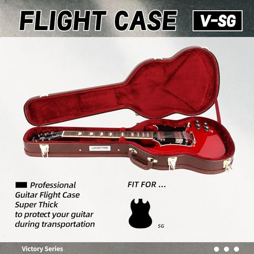Image of GHOSTFIRE Electric Guitar Standard 39-Inch Hard Case for SG, V-SG Brown