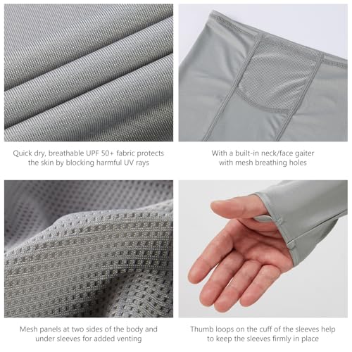 Image of BASSDASH UPF 50+ Men's Long Sleeve Fishing Shirt with Mask UV Neck Gaiter Hoodie