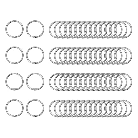 HAUTOCO 100pcs 19mm/0.75 Inch Loose Leaf Binder Rings Nickel-Plated Small Book Rings Silver Loose Leaf Rings for Flash Cards, Index Cards, Notebook, School, Office, Home Cover