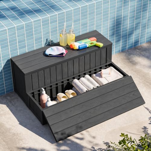 36.6 Hot Tub Steps with Storage 780 lbs Load Capacity Heavy Duty Outdoor Spa Steps with No-Screw Snap Assembly Non-Slip Universal Hot Tub Stairs for Spa Pool Patio RV Porch & Indoor Use Black
