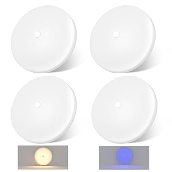 acegoo RV Ceiling Dome Light 4.5 Inch 12V Overhead LED Puck Light for Motorhome Boat Camper Trailer Truck Car, Surface Mount CRI90+ 4-Pack (3000K with Blue Nightlight)