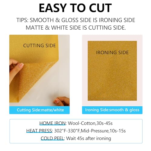 Image of guangyintong HTV Heat Transfer Vinyl Bundle, 41 Pack 12 inch x 10 inch Iron on Vinyl for T-Shirt 31 Assorted Colors Clossy and Glitter HTV Vinyl for All Cutting Machine Easy to Cut & Weed