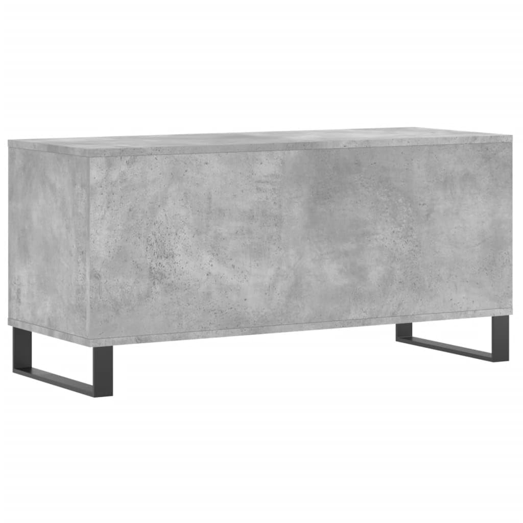 Armadio per dischi in vinile, grigio cemento, 100 x 38 x 48 cm, scaffale per dischi in vinile, in legno e ferro, per soggiorno