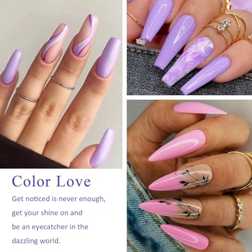 Set de esmaltes gel violeta pastel MEET ACROSS miniatura 2