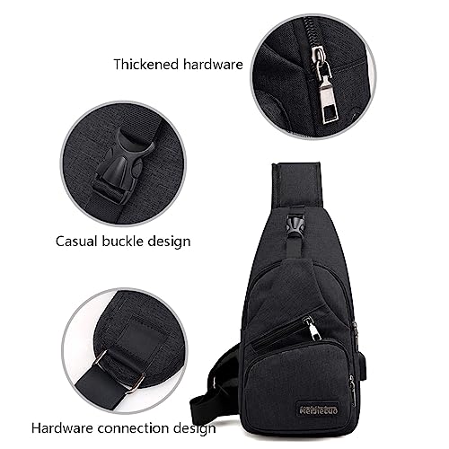 Generic One Strap Backpack for Men Women Single Strap Backpack Sling Bag Crossbody Shoulder Daypack, Black3