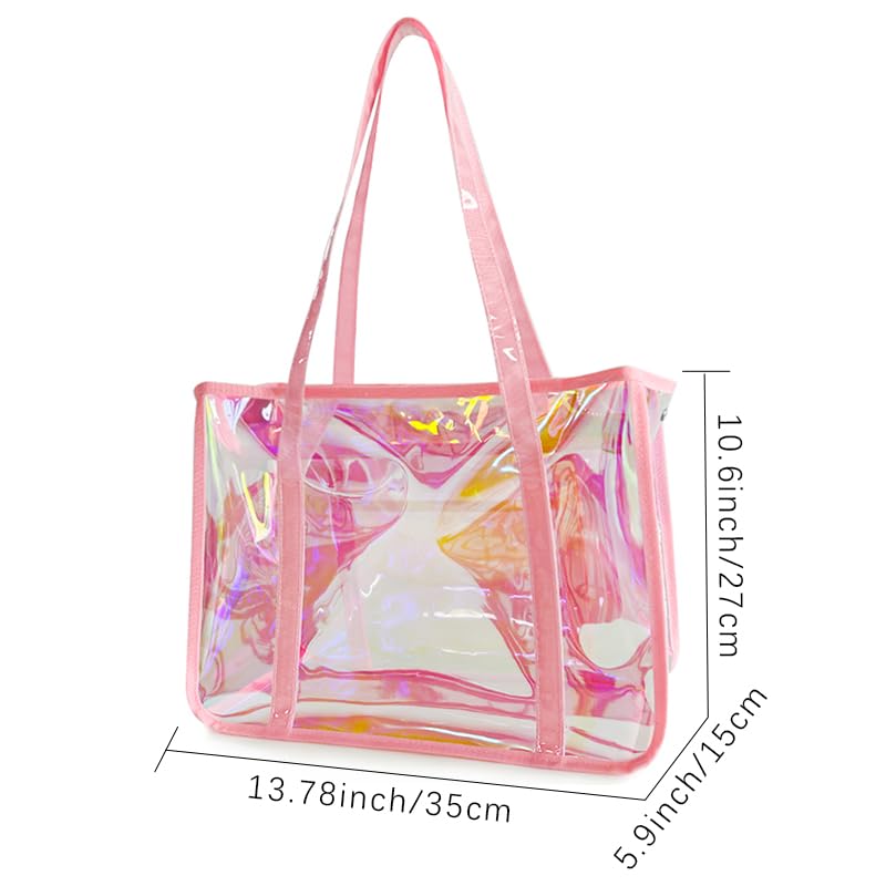 Bolso Tote transparente holográfico con cierre miniatura 4