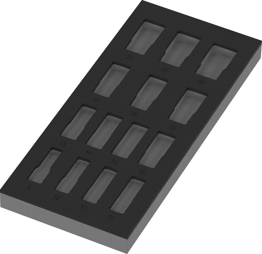 Wkładka piankowa 9728 z zestawem kluczy nasadowych Zyklop B 3/8" Impaktor Deep Set 1, 15 części