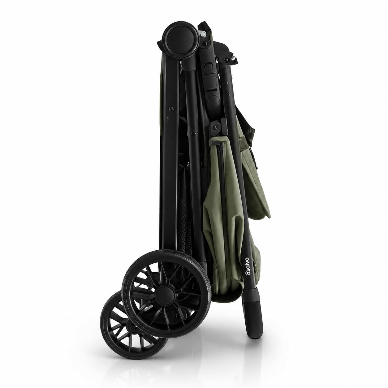 Poussette pliante livre à une main. Dès 0 mois - 22 kg avec harnais 5 points, capote UPF 50+ et roues avec suspension - Homologuée EN 1888-2 - Asalvo Malaga (vert)