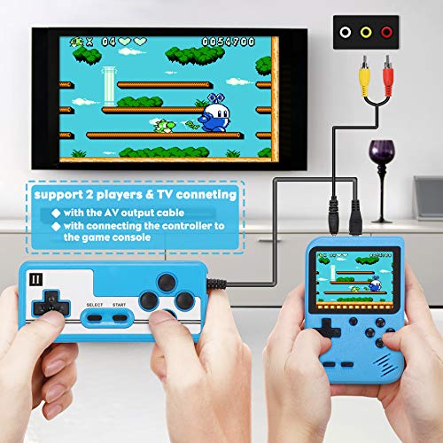 Fivejoy-Azul-o-Rojo-Consola-de-Juegos-Portatil-Consola-Retro-400-Juegos-Clasicos-Juegos-Electronicos-Portatiles-Soporte-TV-Juegos-Portatiles-y-Dos-Jugadores