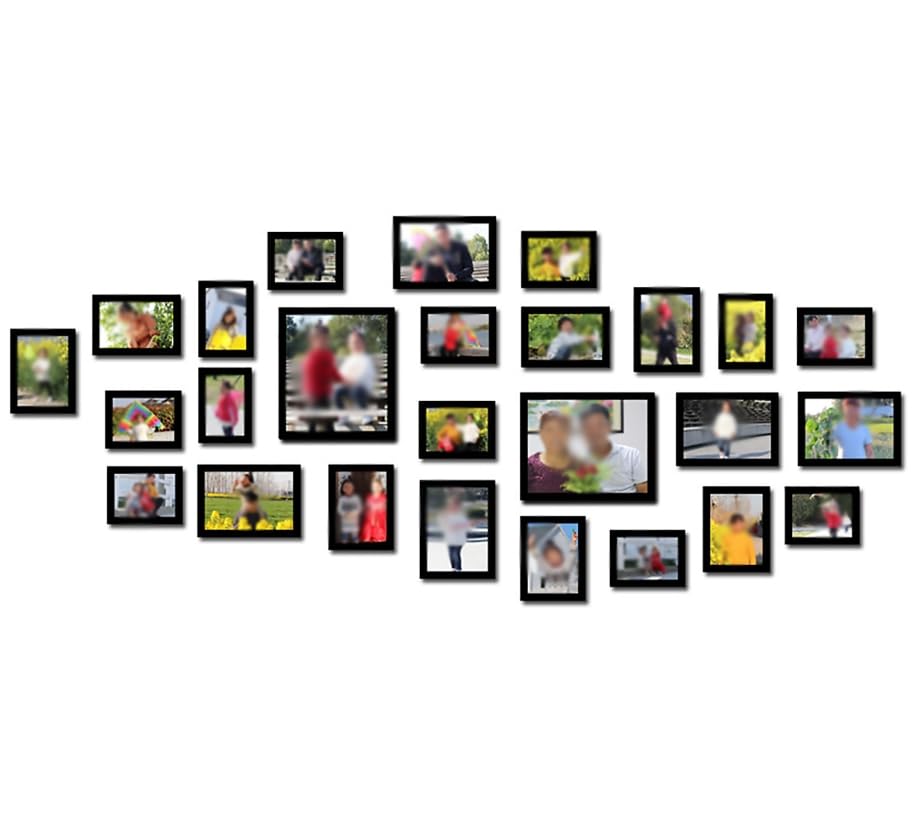 Cadre photo collage pour habiller un mur vide avec 26 cadres photo