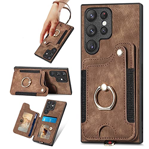 Étui Galaxy S22 Ultra marron idéal pour visionner vos vidéos les mains libres