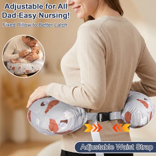 Image of x-vesolje Plus Size Nursing Pillow Wider Support, Breastfeeding Pillow with Adjustable Strap Fit All Body Type, Ergonomic Breast Feeding Pillow, Baby Feeding Pillow for Mom- Max Size /Animal Gray