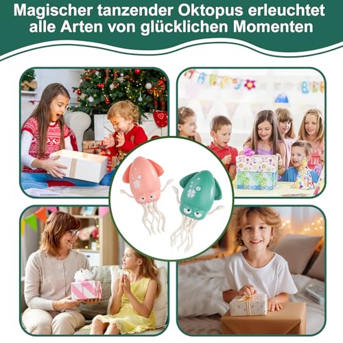 STEFUEWILL17 Hindernis Vermeiden Dancing Oktopus Spielzeug - Partyspiele Freund Kindertag, Control Remote Oktopus Krake Animals Geschenk Ideen, Simulierter Angeln Led Lichteffekten USB Ladung