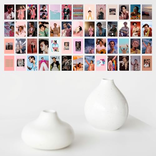 Image of SAW Harry Styles Posters Wall Collage Kit - Pack of 54 (4x6 Inches)| Aesthetic Vintage Music Artwork, Wall Decoration | Hollywood Singer Wall Decor Posters For Living Room, Bedroom, Home and Office