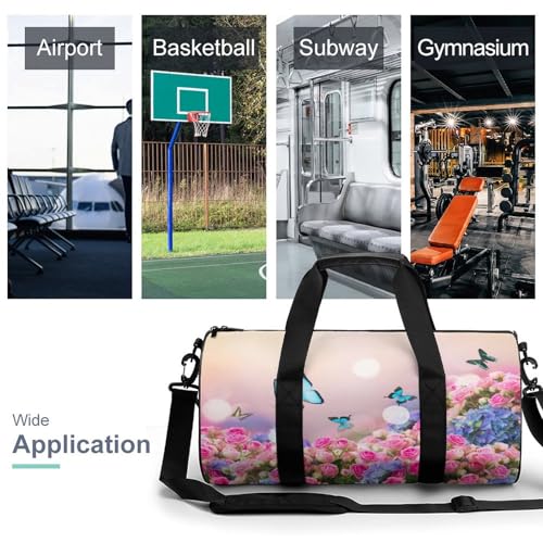 Sac de sport papillon fleurs compact pour tout ranger